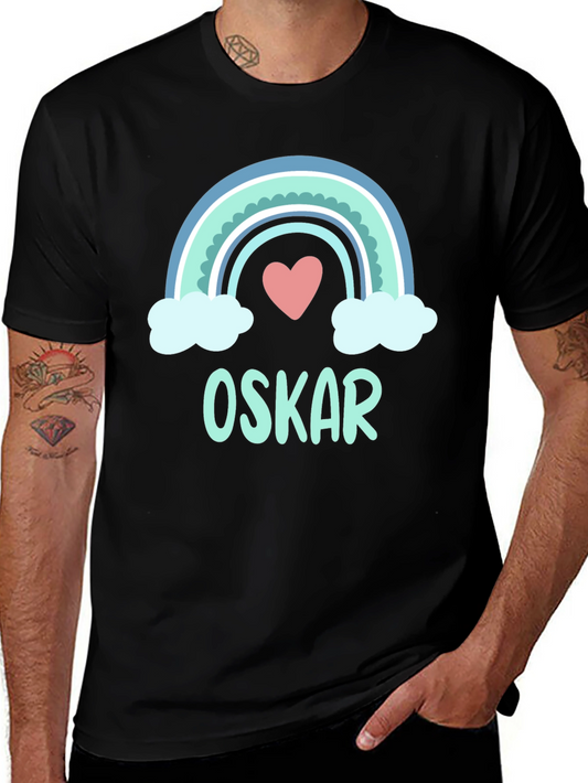 Personalized Rainbow Love Heart Kids T-Shirt