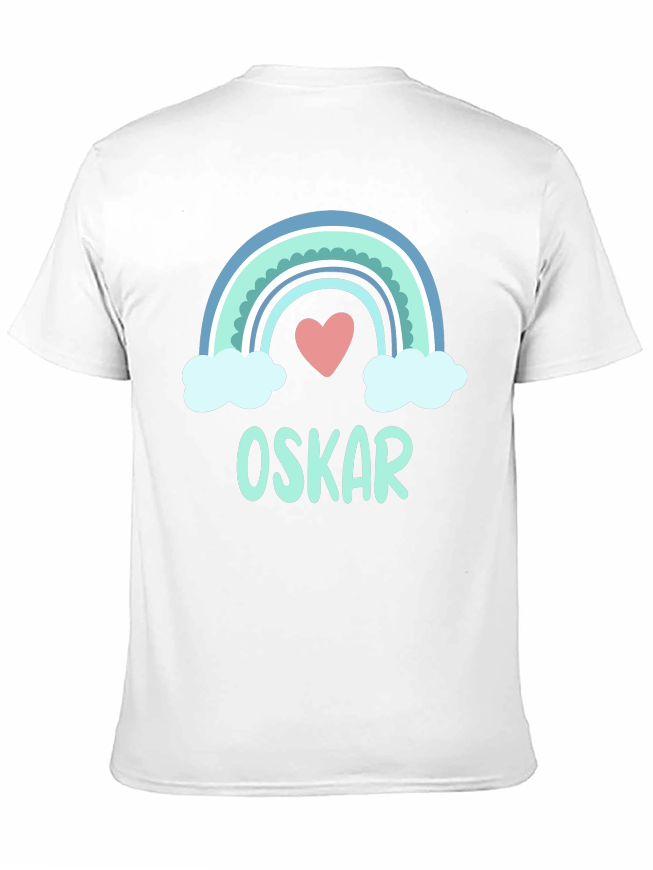 Personalized Rainbow Love Heart Kids T-Shirt