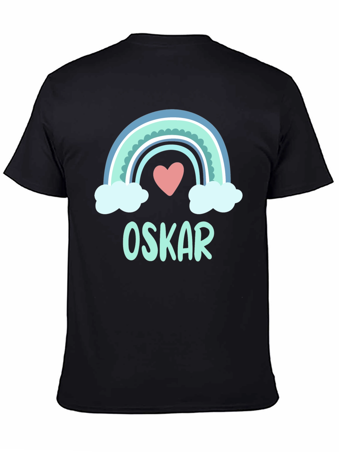 Personalized Rainbow Love Heart Kids T-Shirt