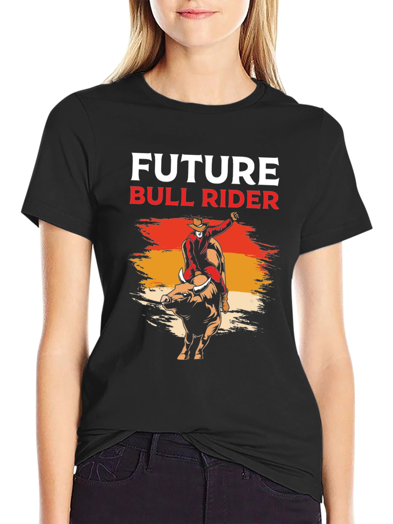 Future Bull Rider Graphic Tee - Black