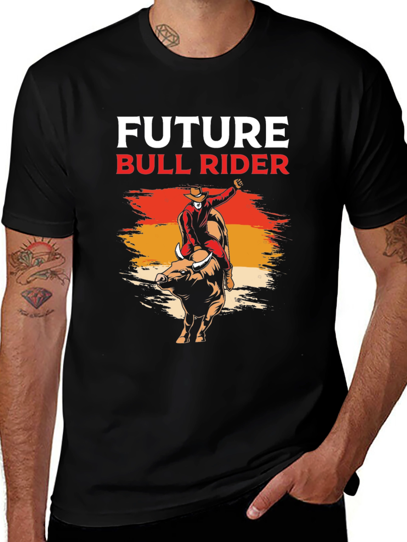 Future Bull Rider Graphic Tee - Black