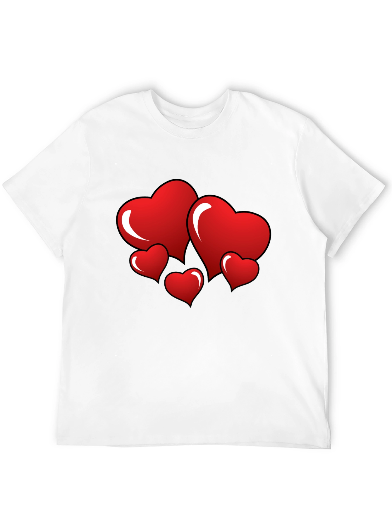 Heart Graphic Black T-Shirt - Love Design