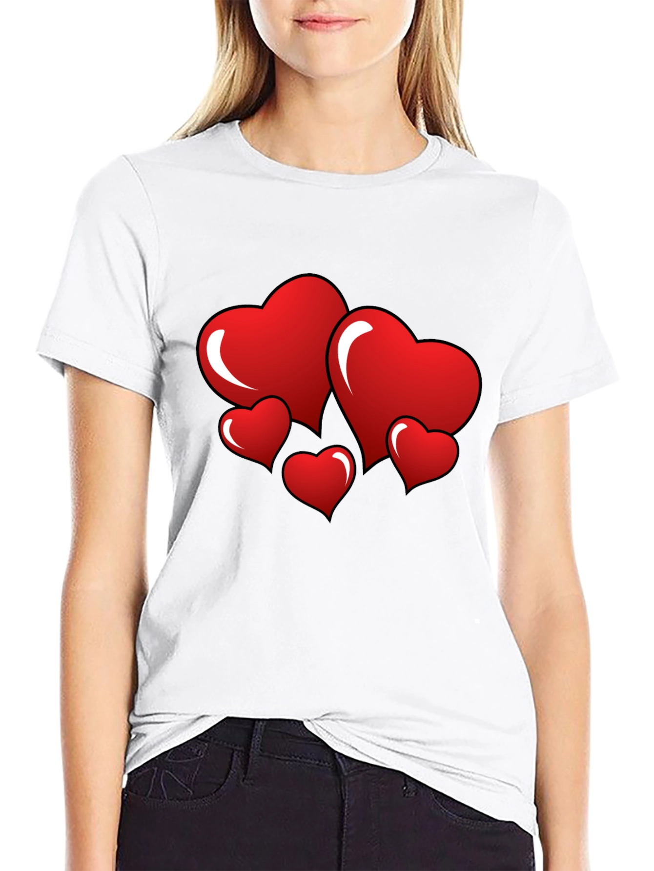 Heart Graphic Black T-Shirt - Love Design