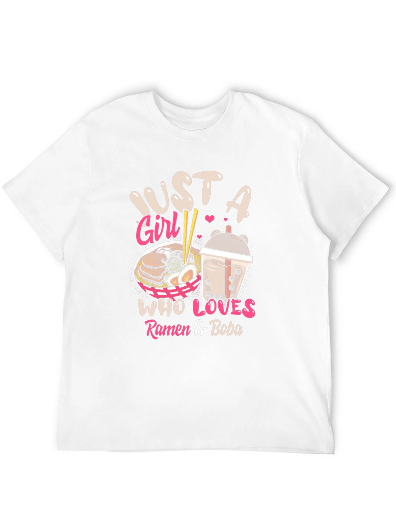 Just a Girl Ramen & Boba Black T-Shirt