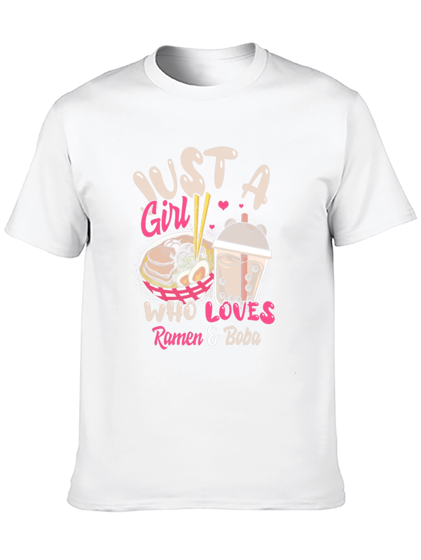 Just a Girl Ramen & Boba Black T-Shirt