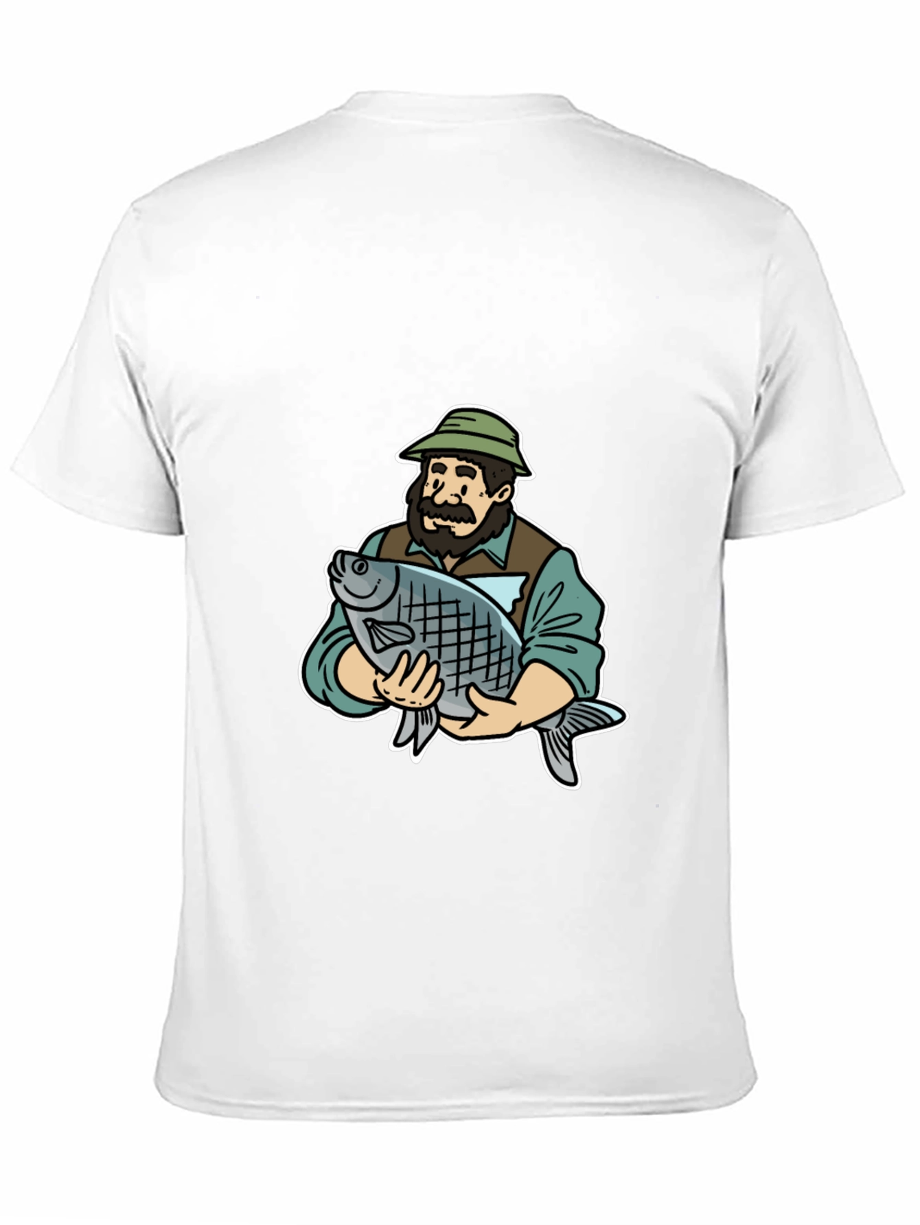 Fisherman Holding Fish Graphic Tee