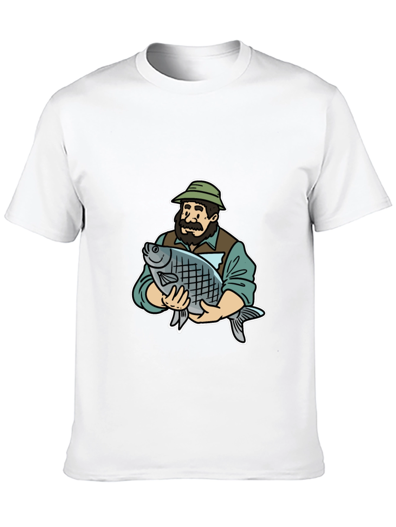 Fisherman Holding Fish Graphic Tee