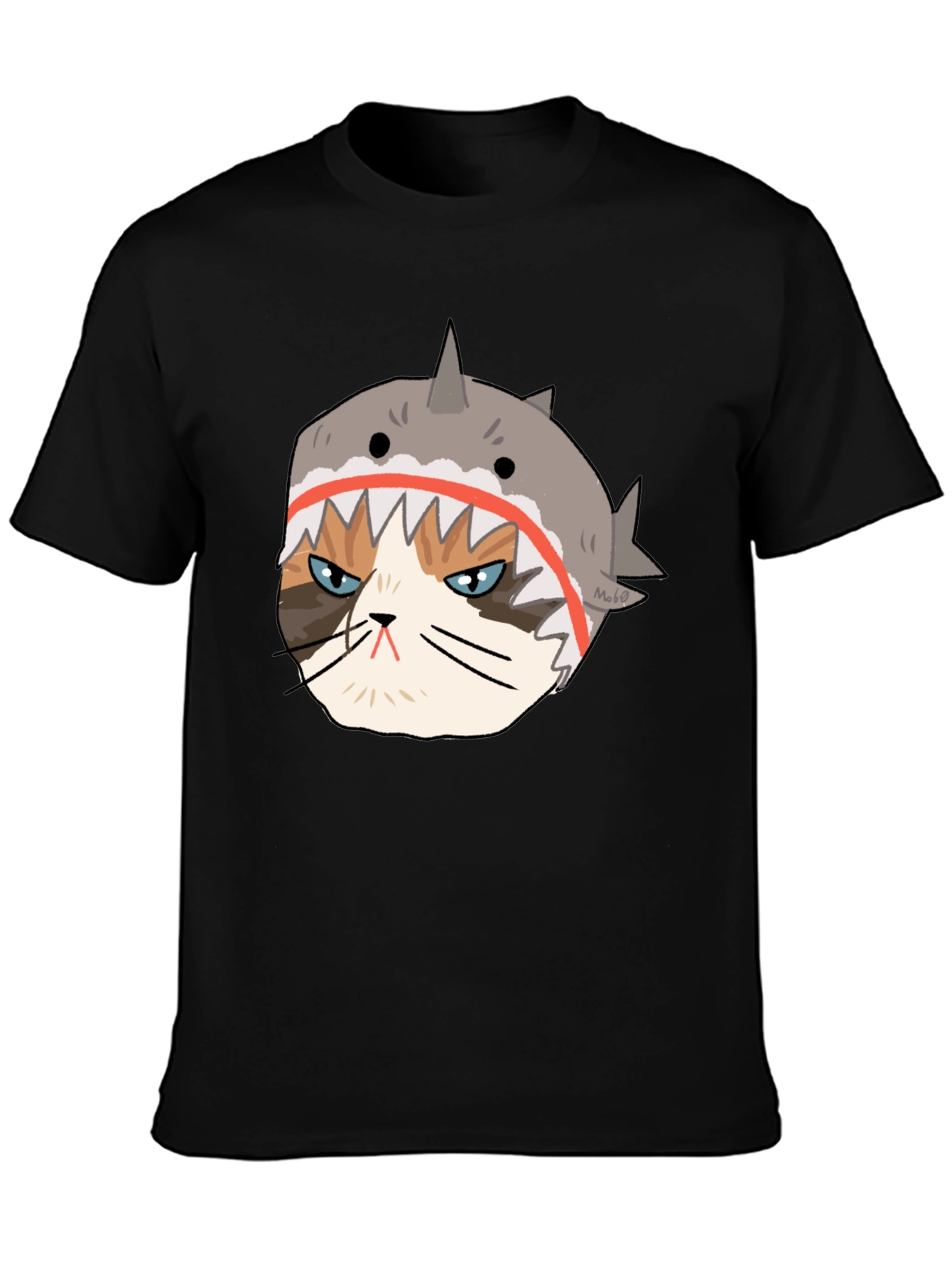 Grumpy Shark Cat Graphic Tee