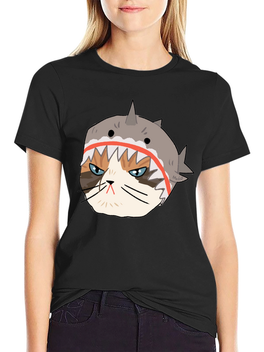 Grumpy Shark Cat Graphic Tee