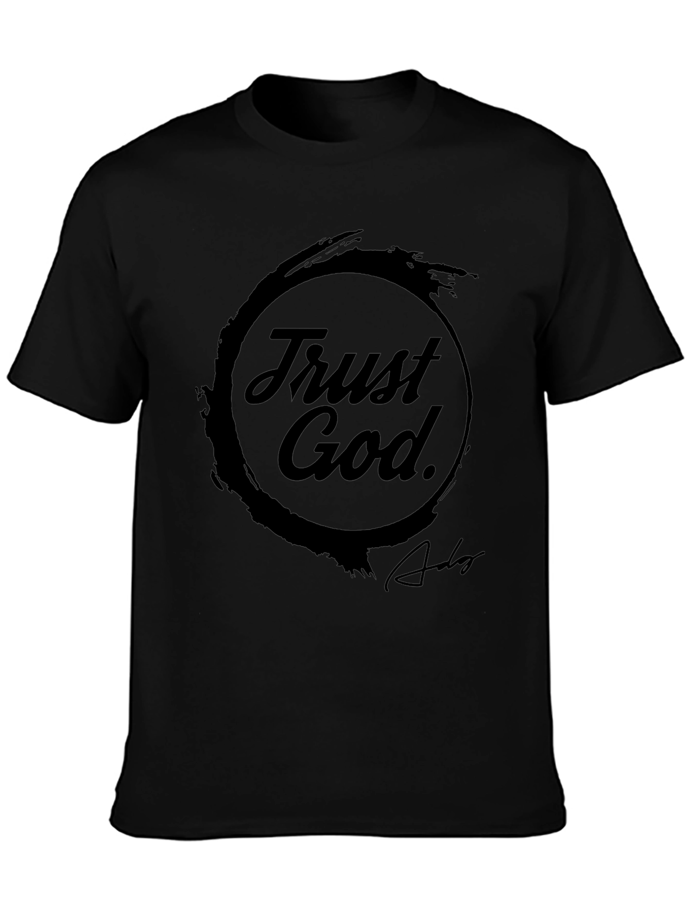 Trust God Black Graphic Tee - Christian Apparel