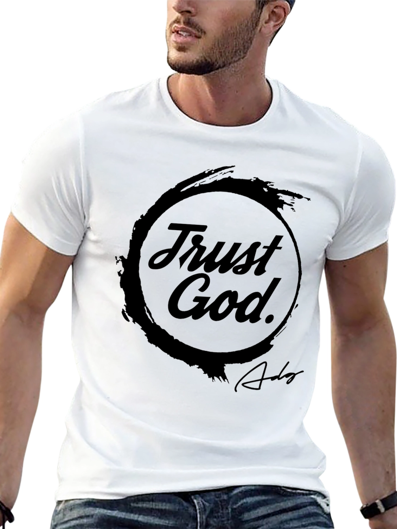 Trust God Black Graphic Tee - Christian Apparel