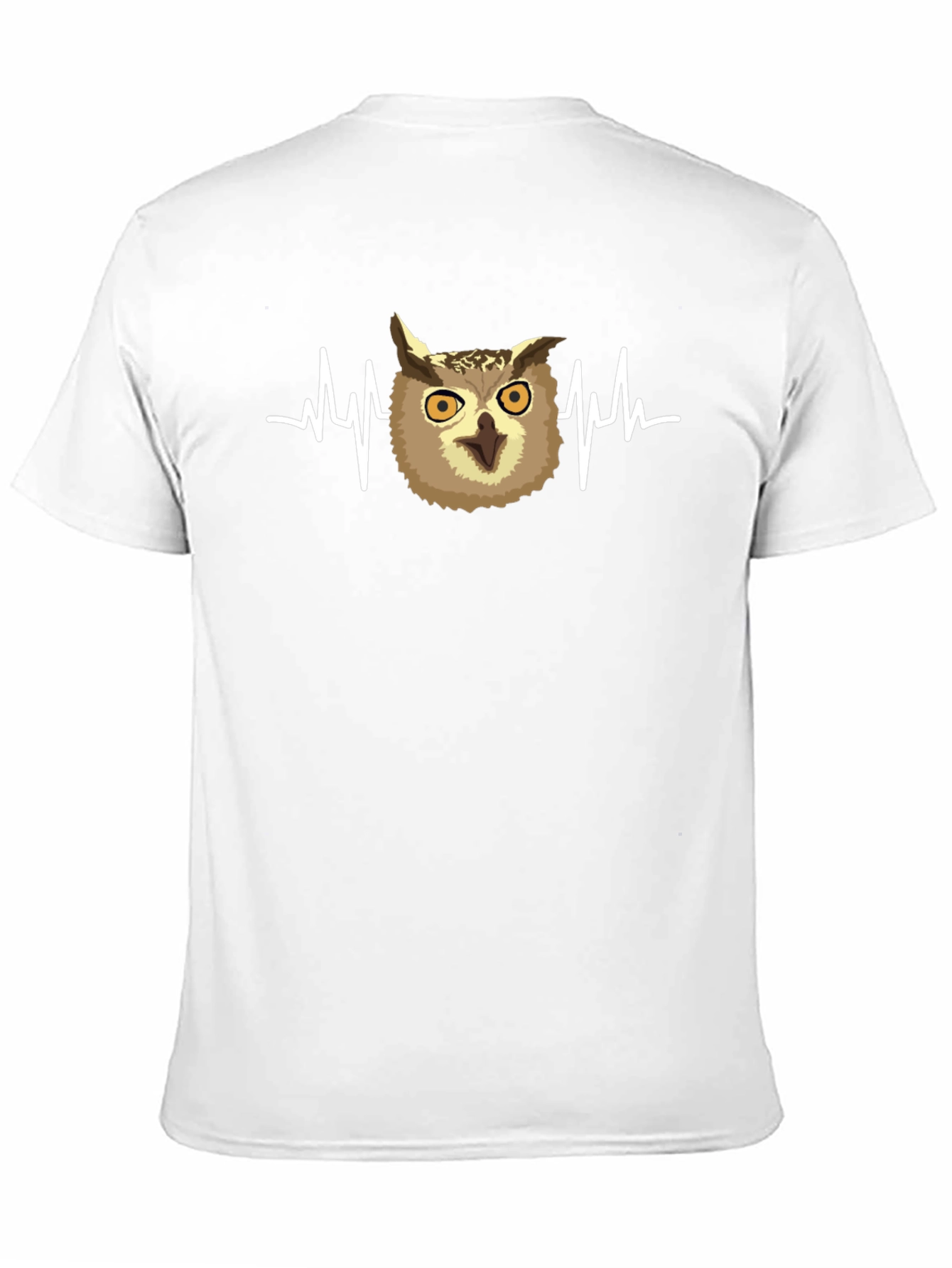 Owl Heartbeat Graphic T-Shirt - Black