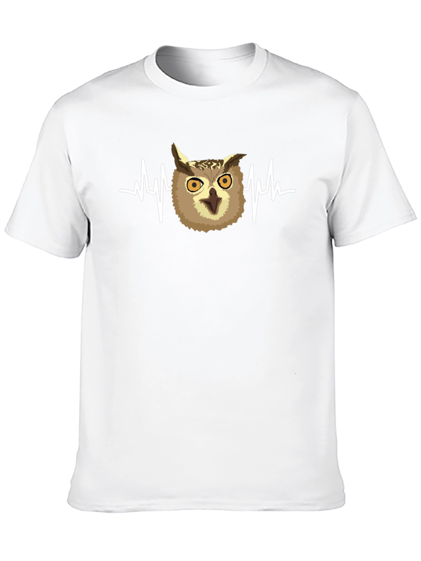 Owl Heartbeat Graphic T-Shirt - Black