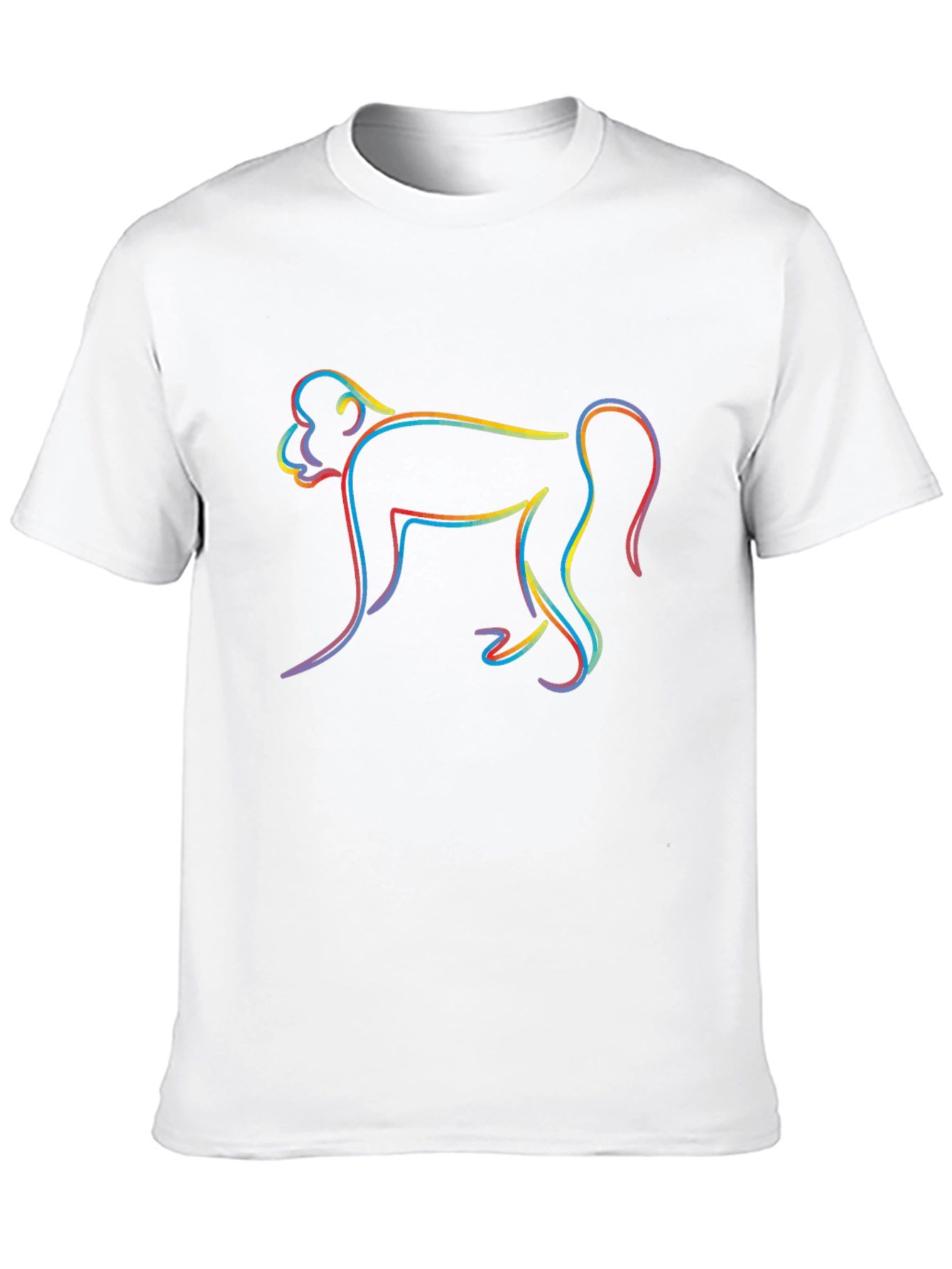 Rainbow Monkey Graphic Black T-Shirt