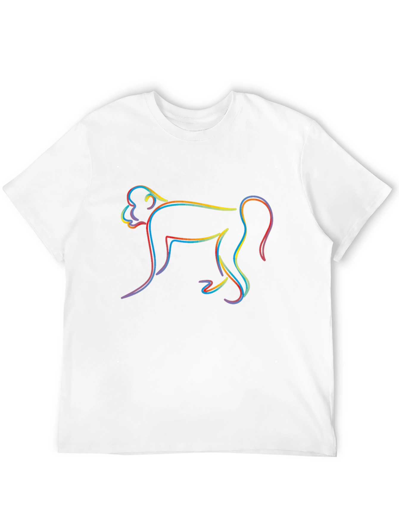 Rainbow Monkey Graphic Black T-Shirt