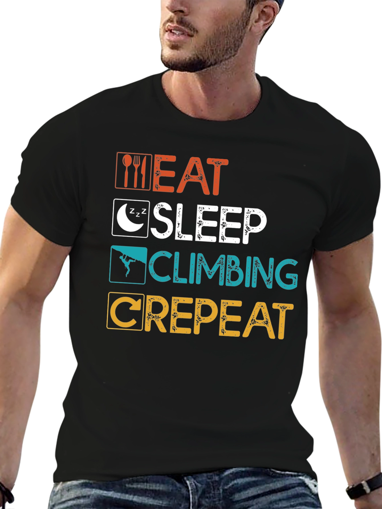 Eat Sleep Climbing Repeat Graphic T-Shirt