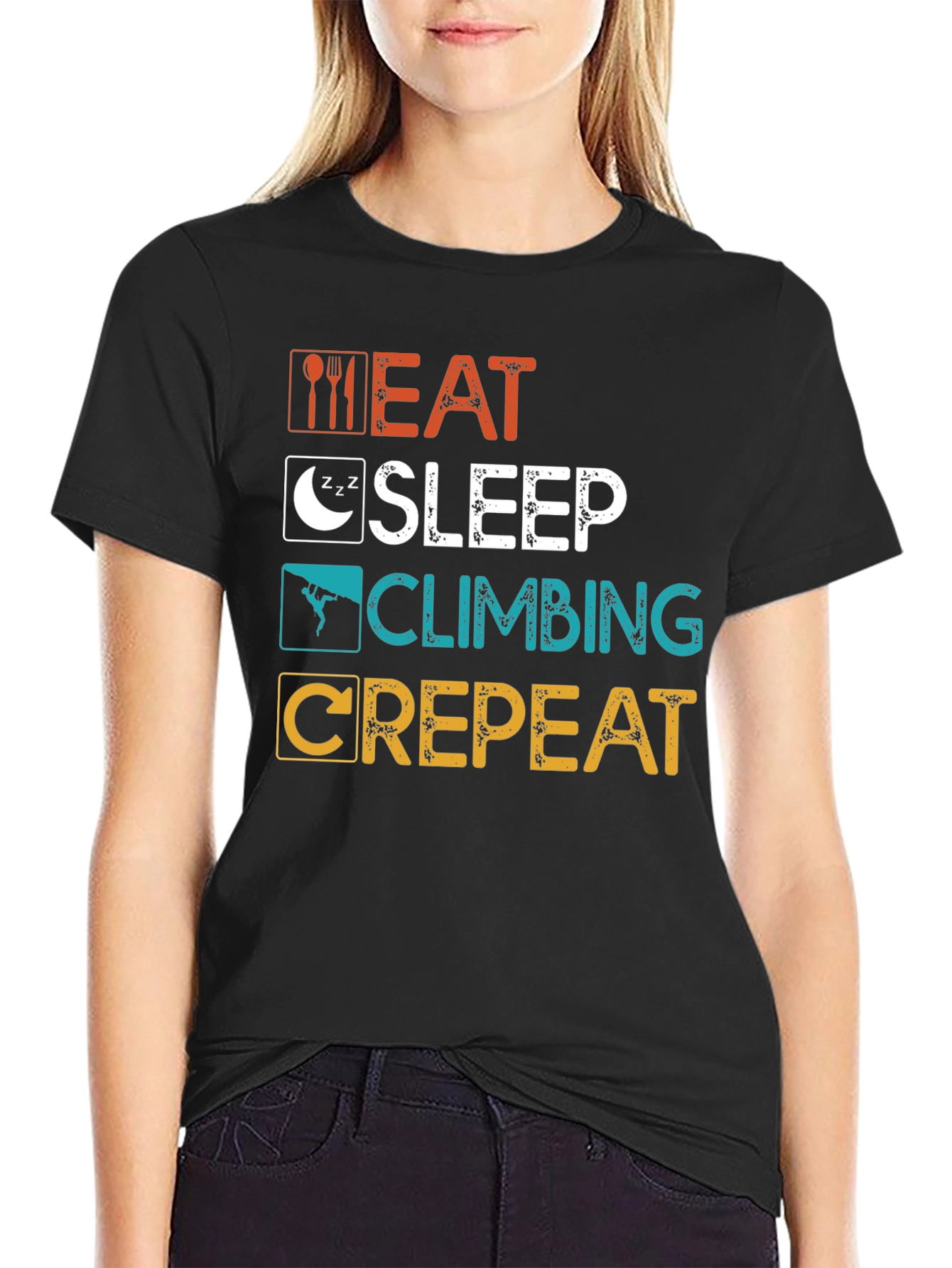 Eat Sleep Climbing Repeat Graphic T-Shirt