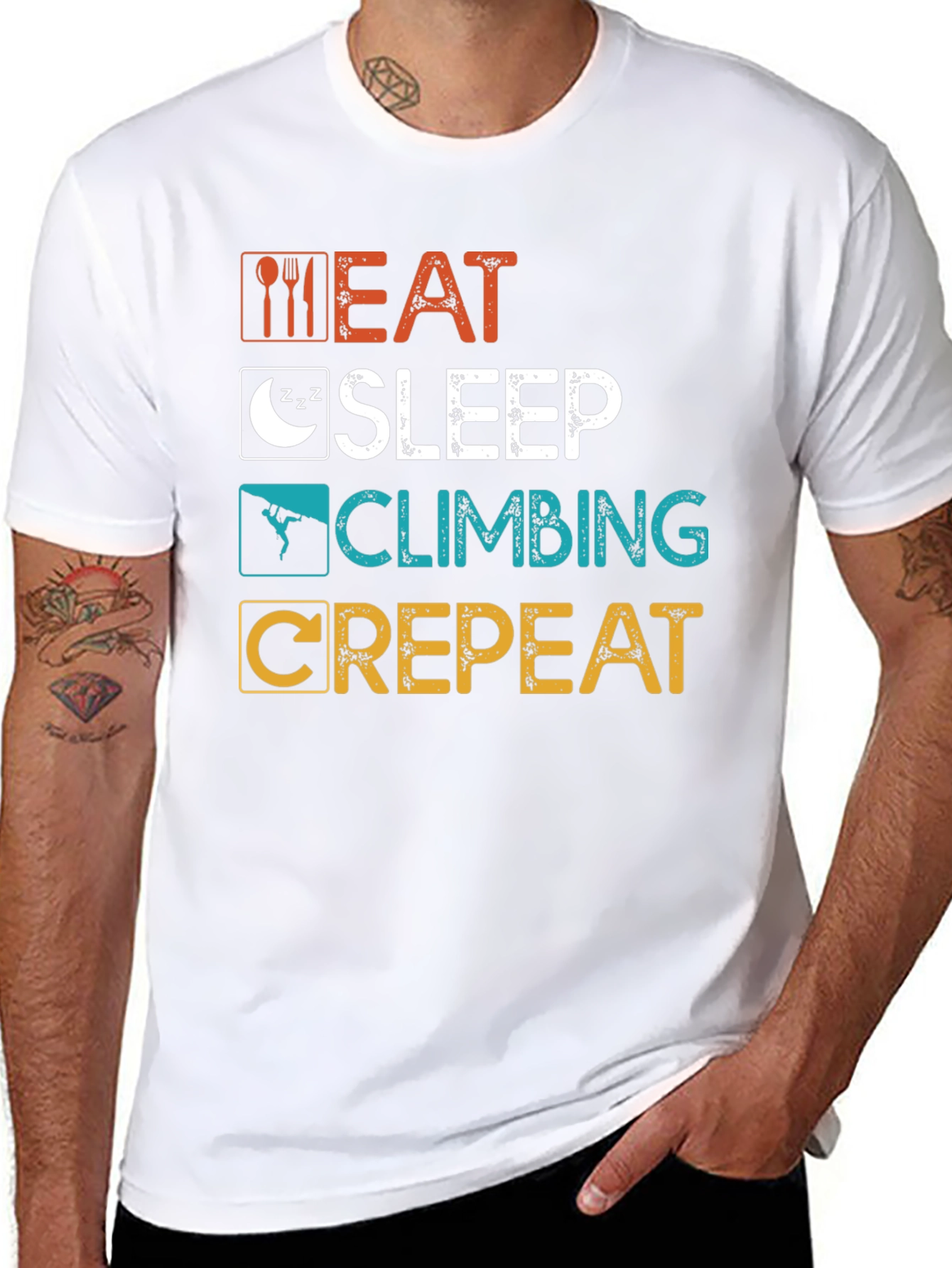 Eat Sleep Climbing Repeat Graphic T-Shirt