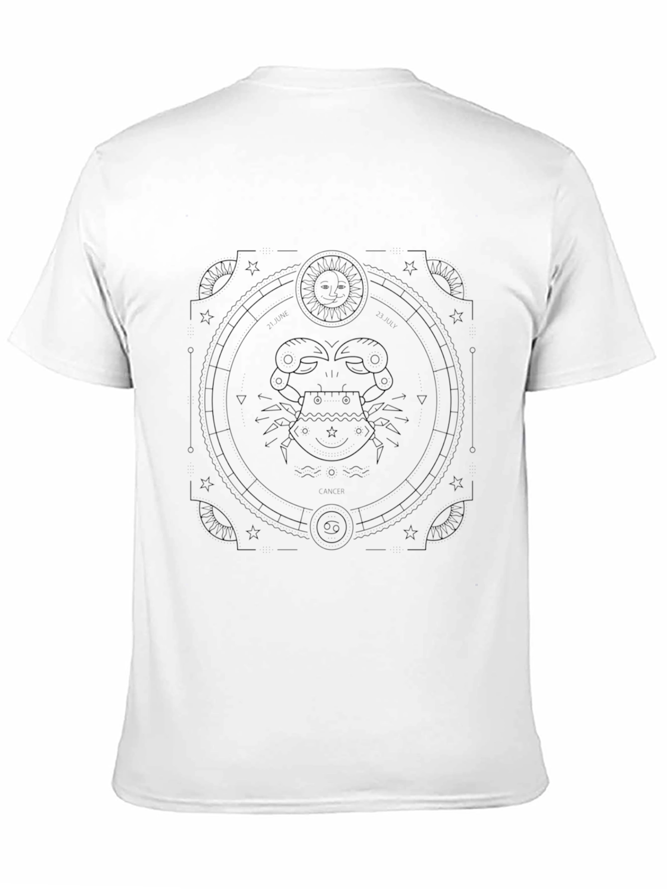 Cancer Zodiac Graphic Tee - Black Cotton T-Shirt