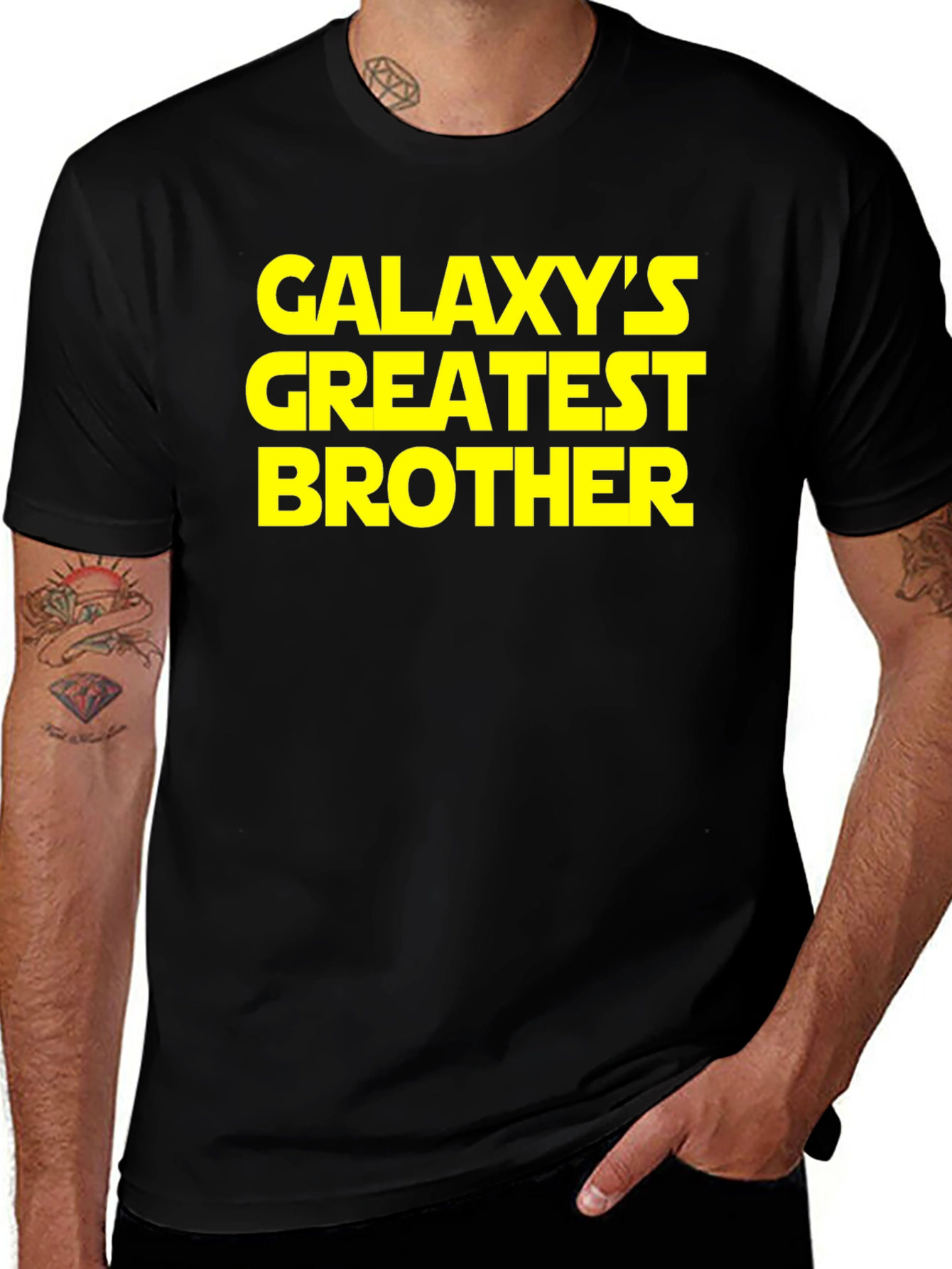 Galaxys Greatest Brother Black T-Shirt