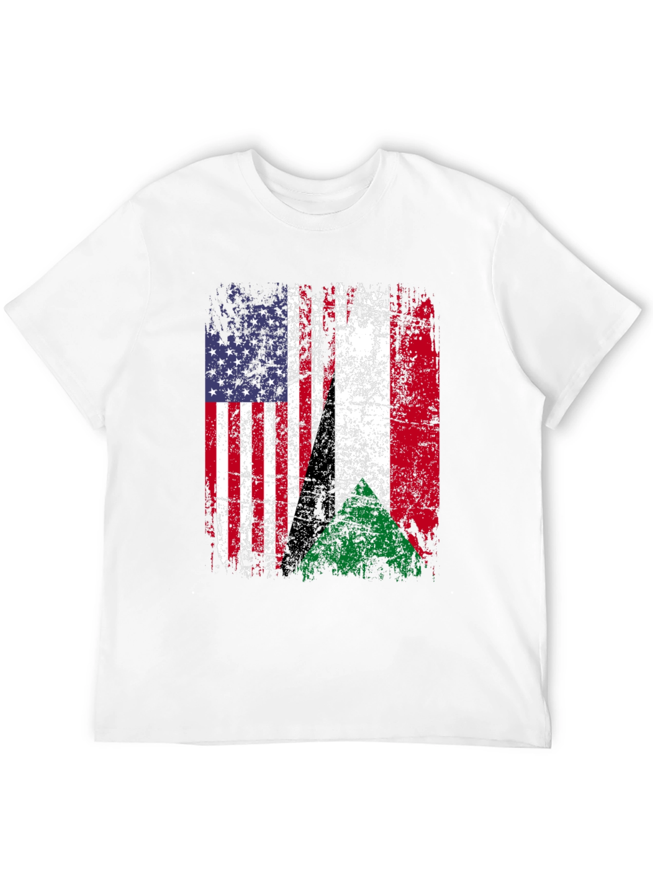 Distressed USA & Sudan Flag T-Shirt