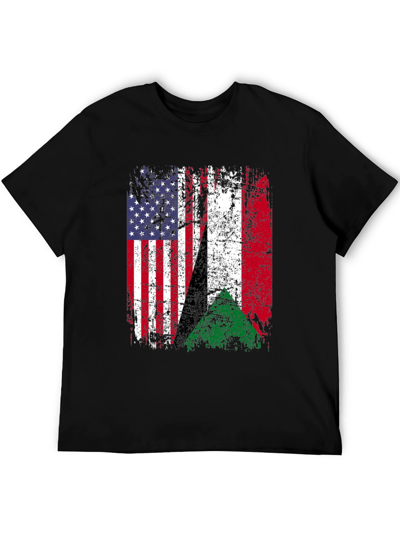 Distressed USA & Sudan Flag T-Shirt