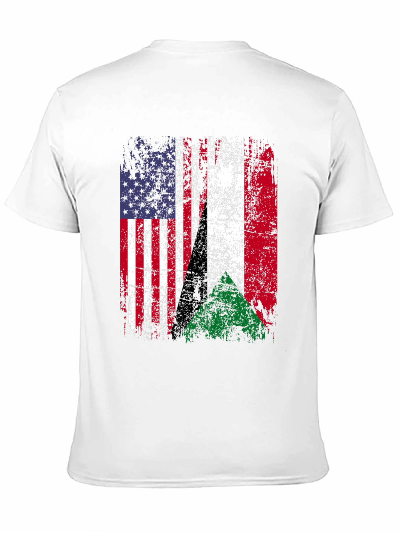 Distressed USA & Sudan Flag T-Shirt