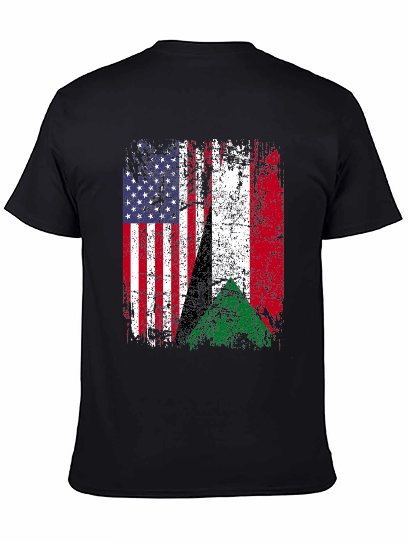 Distressed USA & Sudan Flag T-Shirt