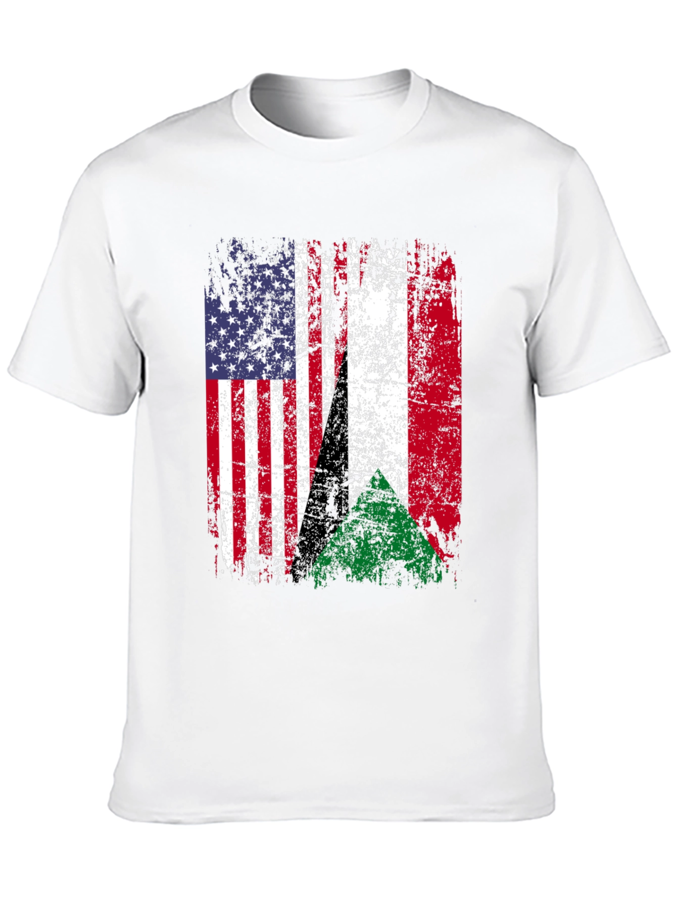 Distressed USA & Sudan Flag T-Shirt