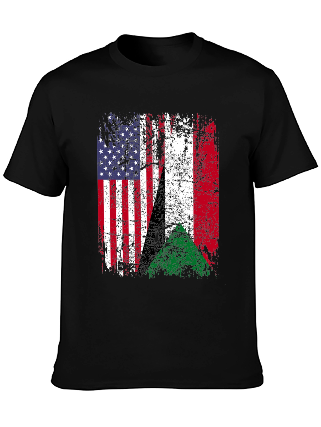 Distressed USA & Sudan Flag T-Shirt