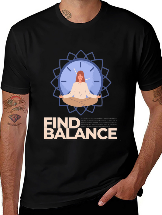 Find Balance T-Shirt - Mindful Meditation Graphic Tee