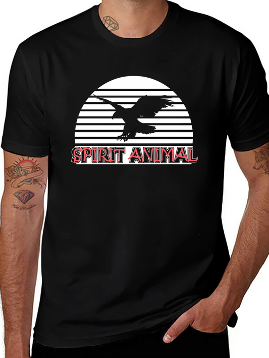 Spirit Animal Eagle Graphic Tee - Black
