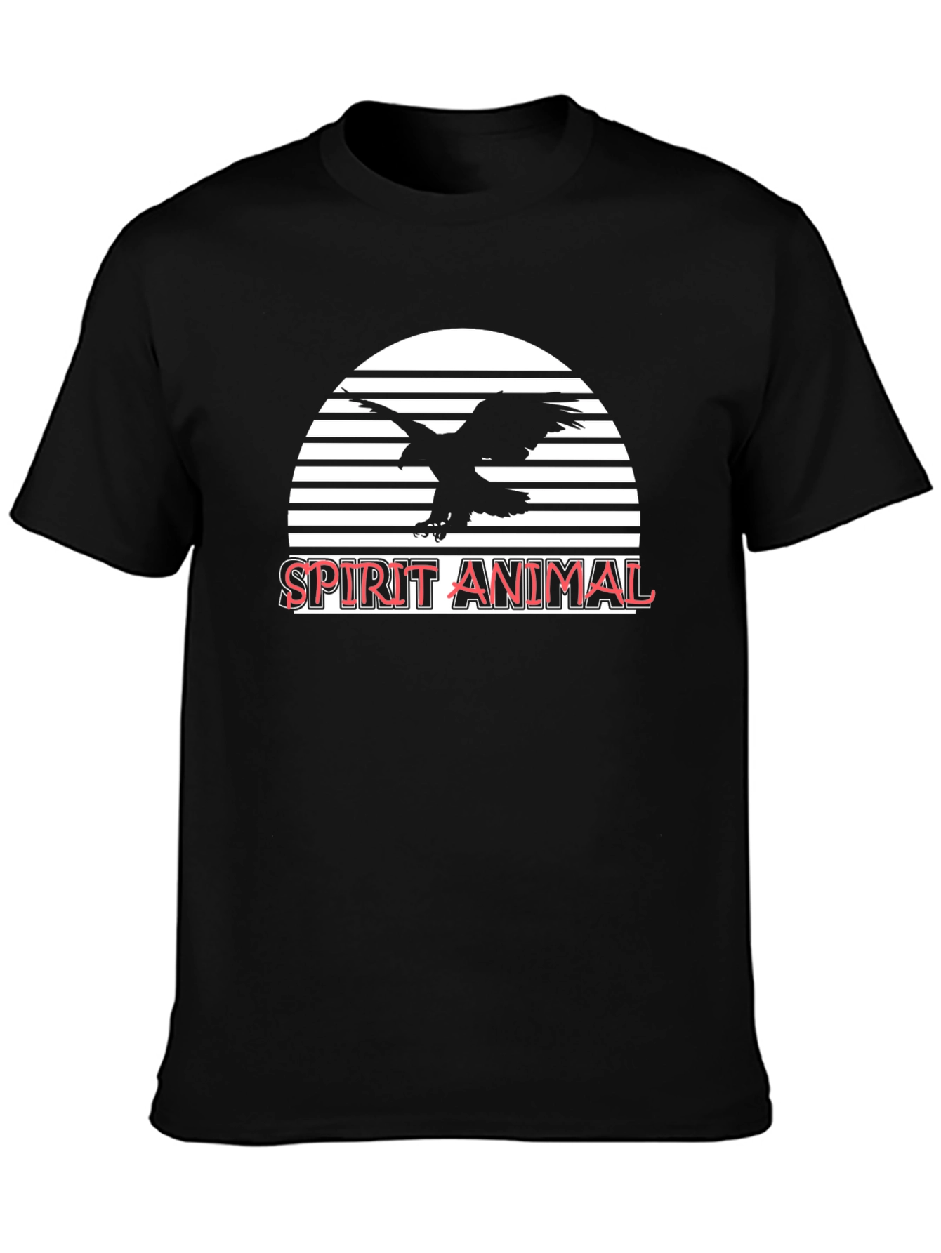 Spirit Animal Eagle Graphic Tee - Black