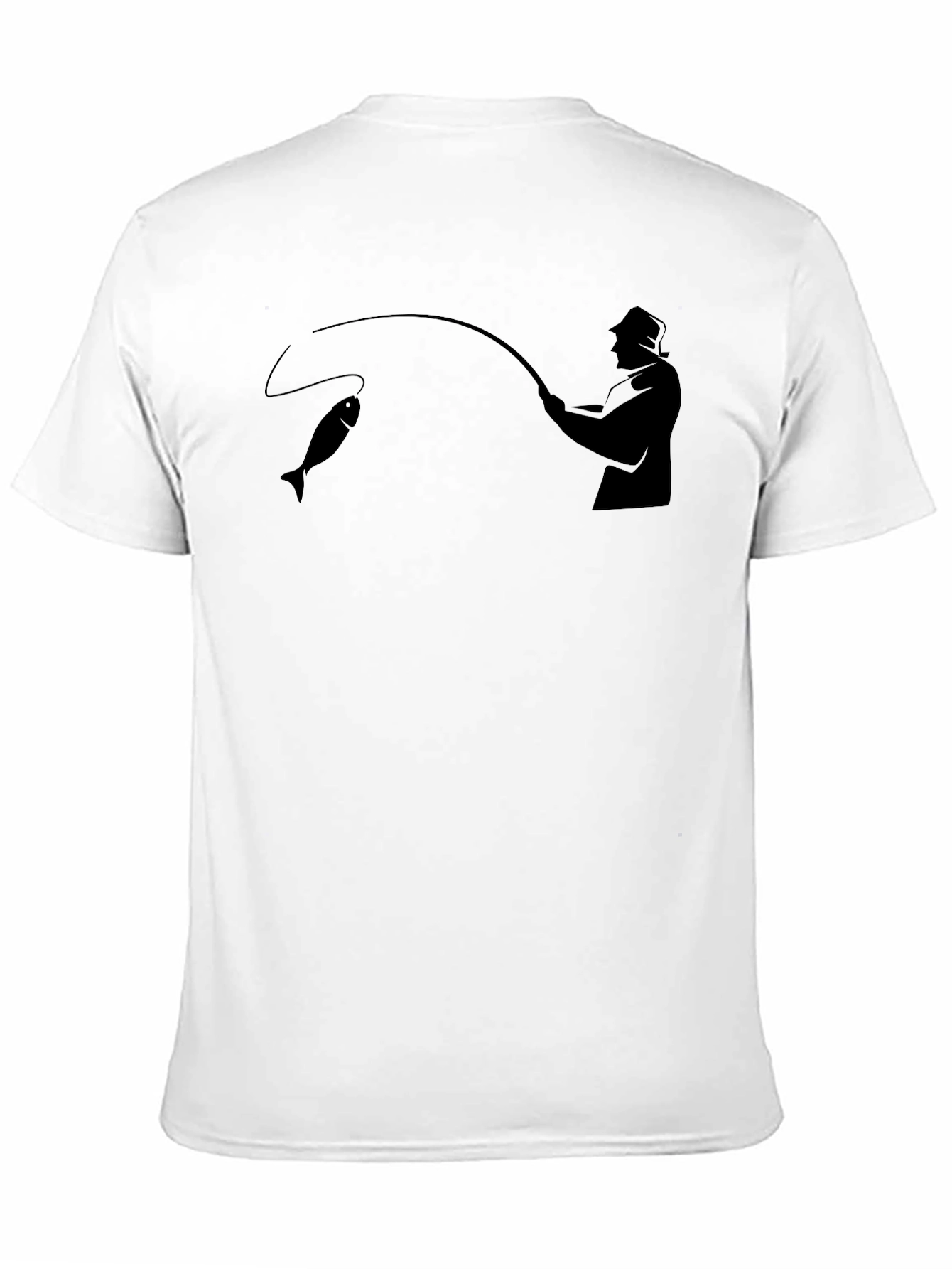 Fishing Graphic Tee - Black Cotton Fisherman T-Shirt