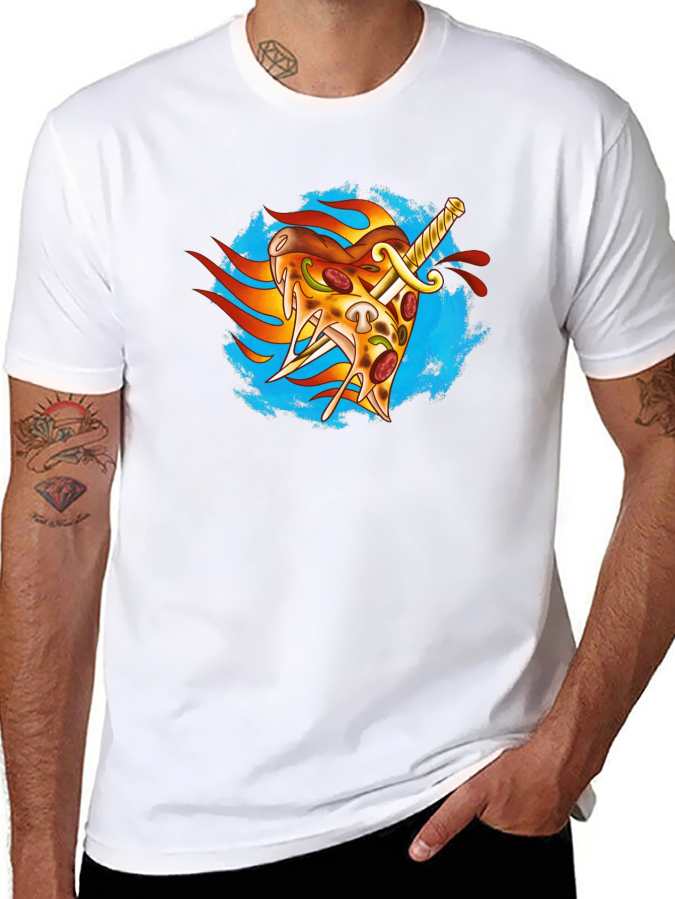 Pizza Sword T-Shirt - Foodie Apparel