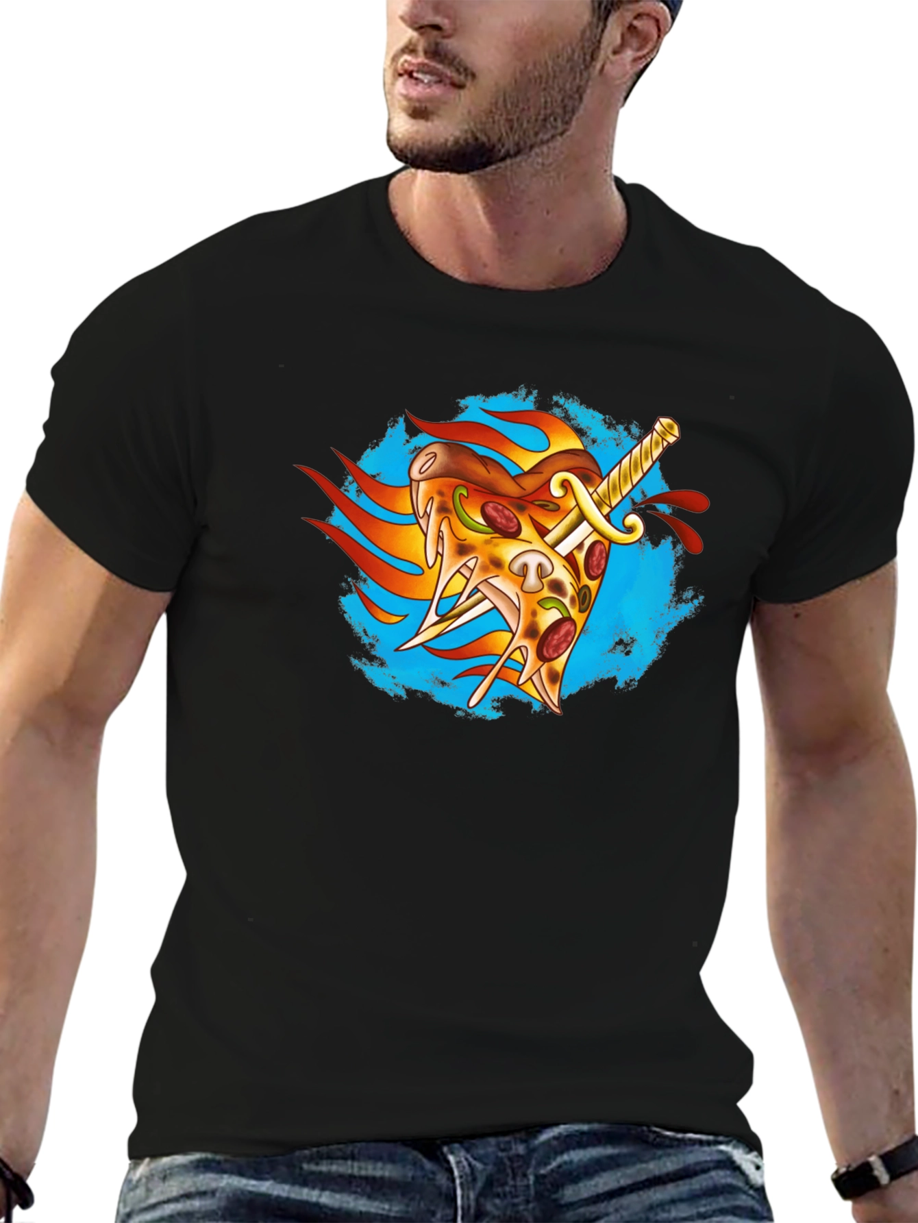Pizza Sword T-Shirt - Foodie Apparel
