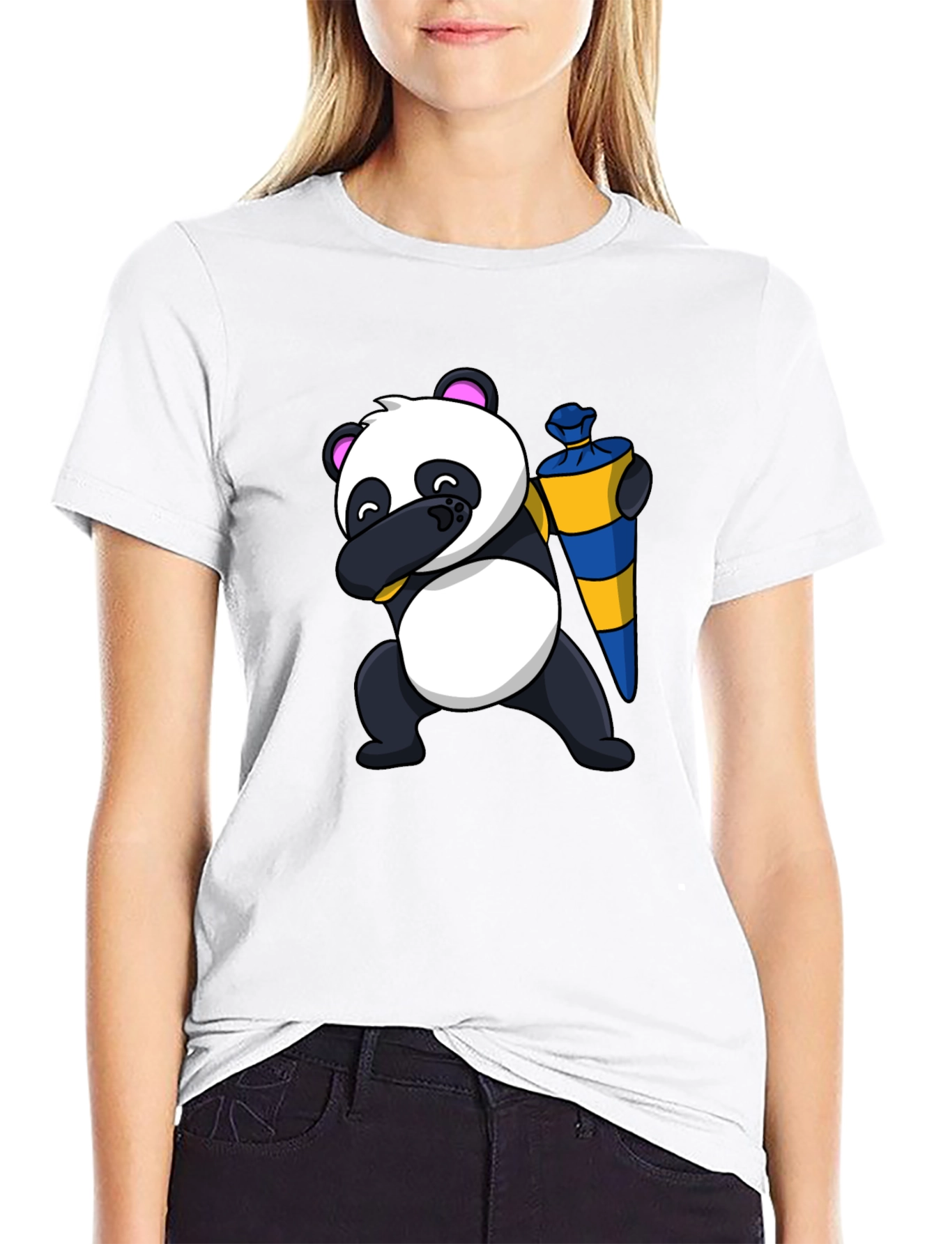 Panda Dab School Cone T-Shirt
