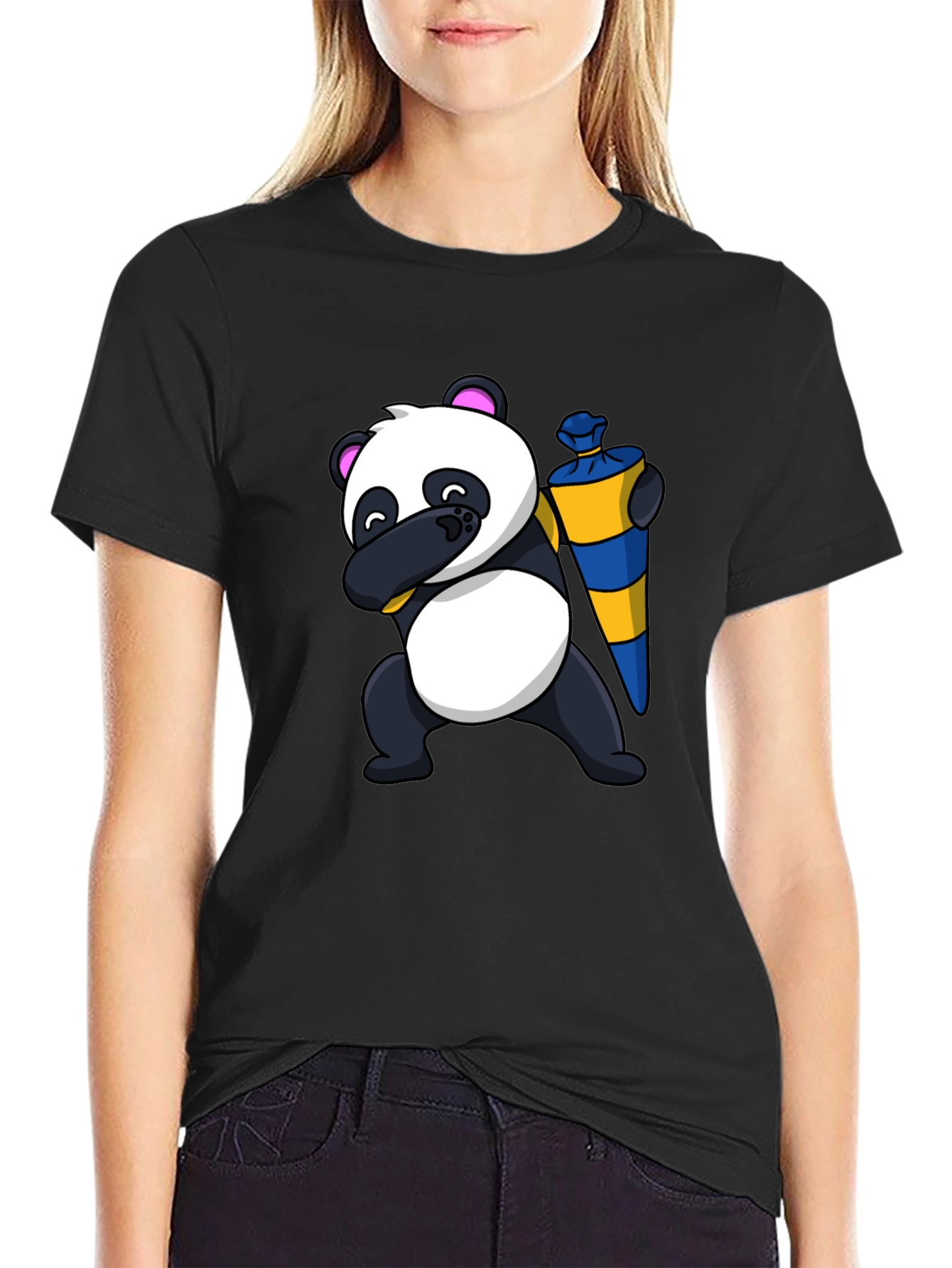 Panda Dab School Cone T-Shirt