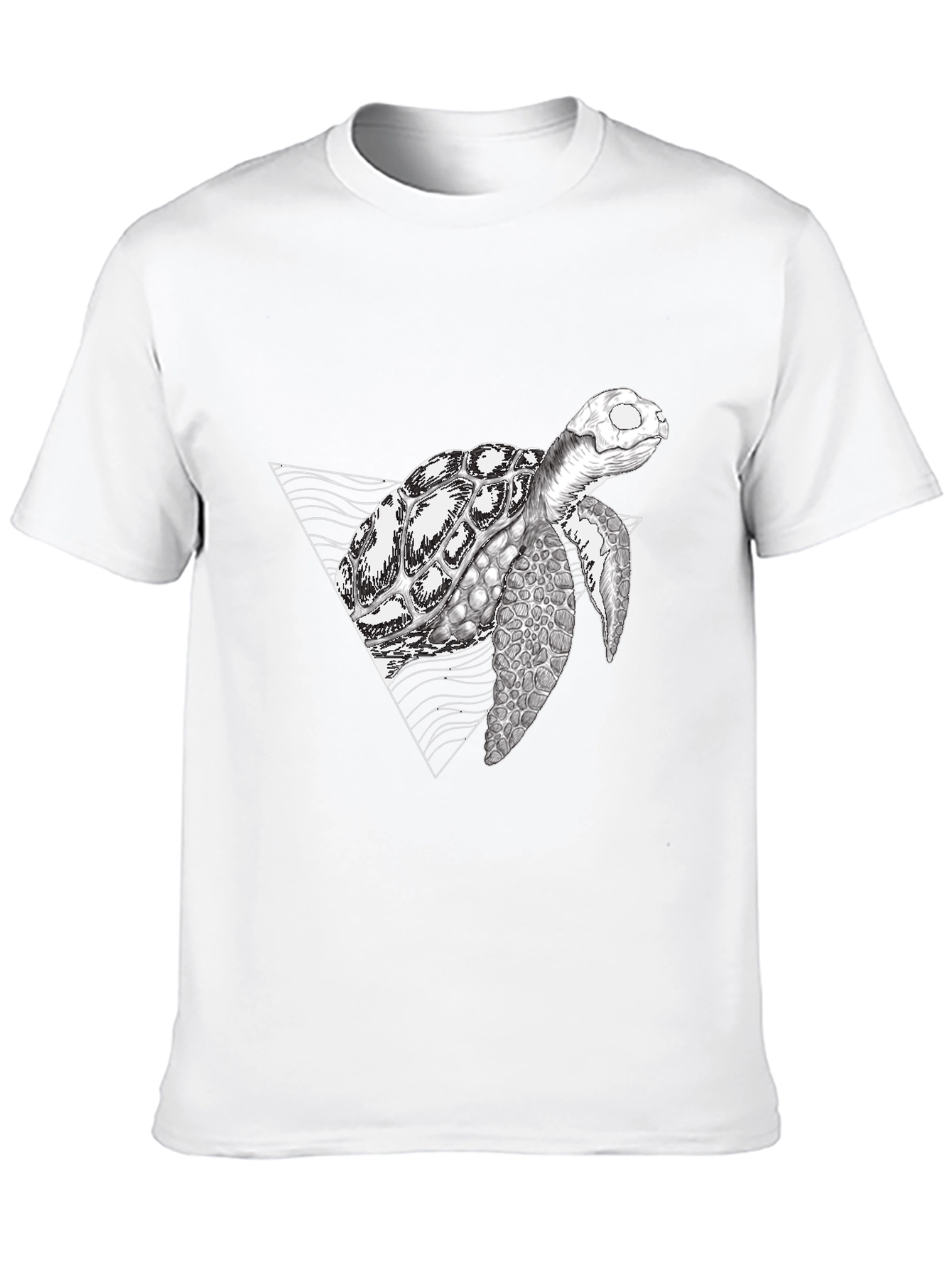 Geometric Turtle Black T-Shirt