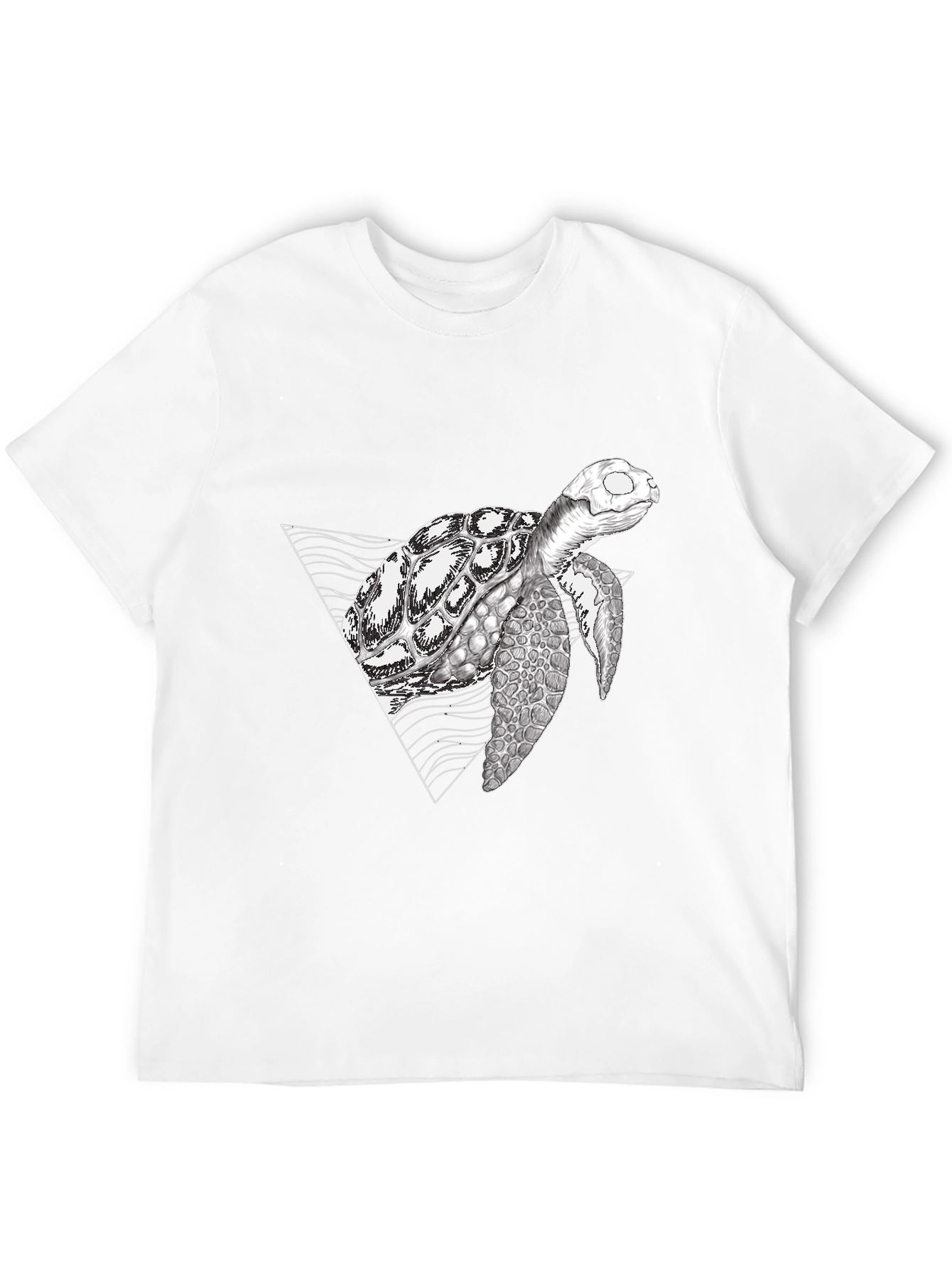 Geometric Turtle Black T-Shirt