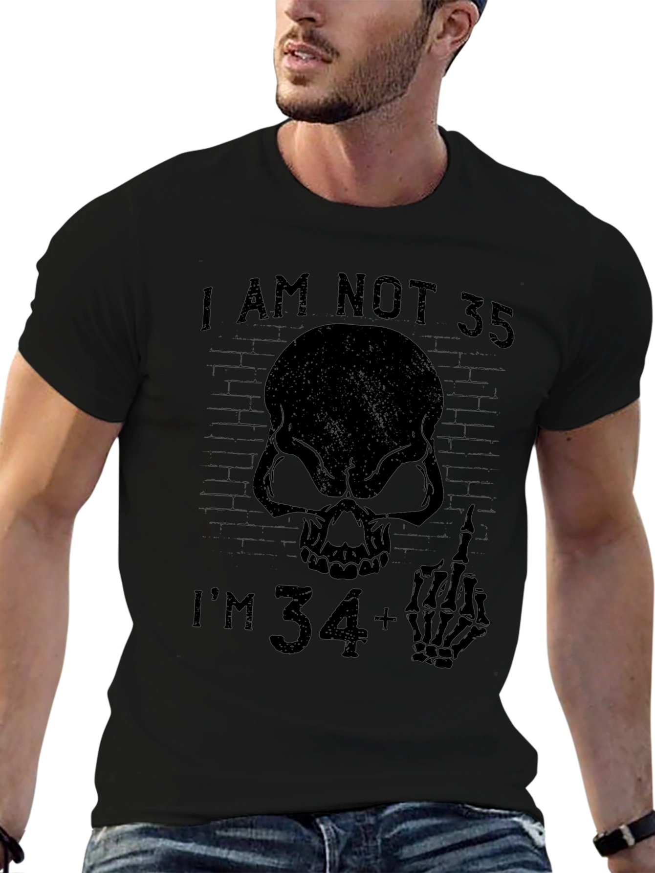 Im Not 35 Im 34+ Black T-Shirt