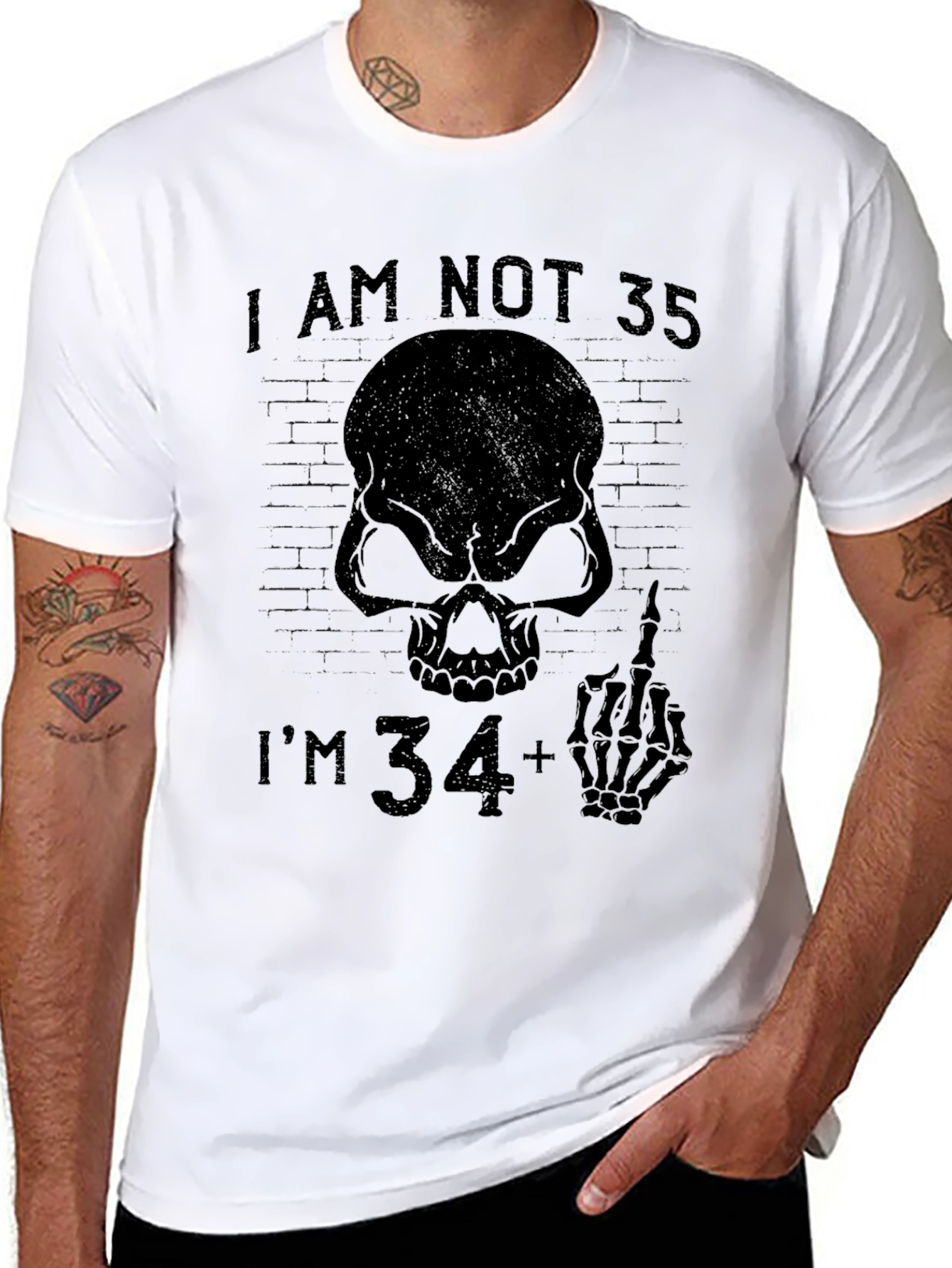 Im Not 35 Im 34+ Black T-Shirt