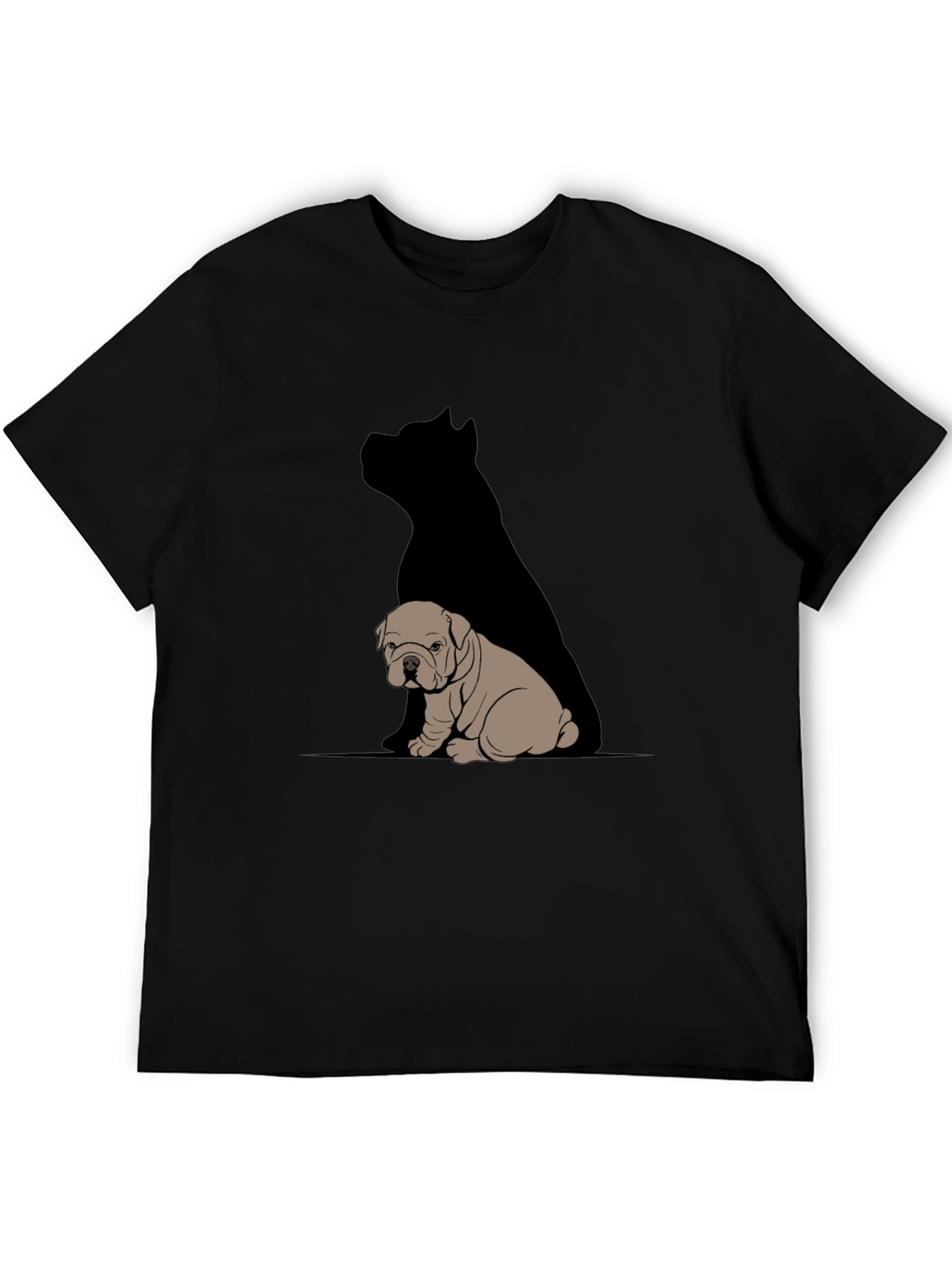 Bulldog & Shadow Graphic T-Shirt - Modern Casual Tee