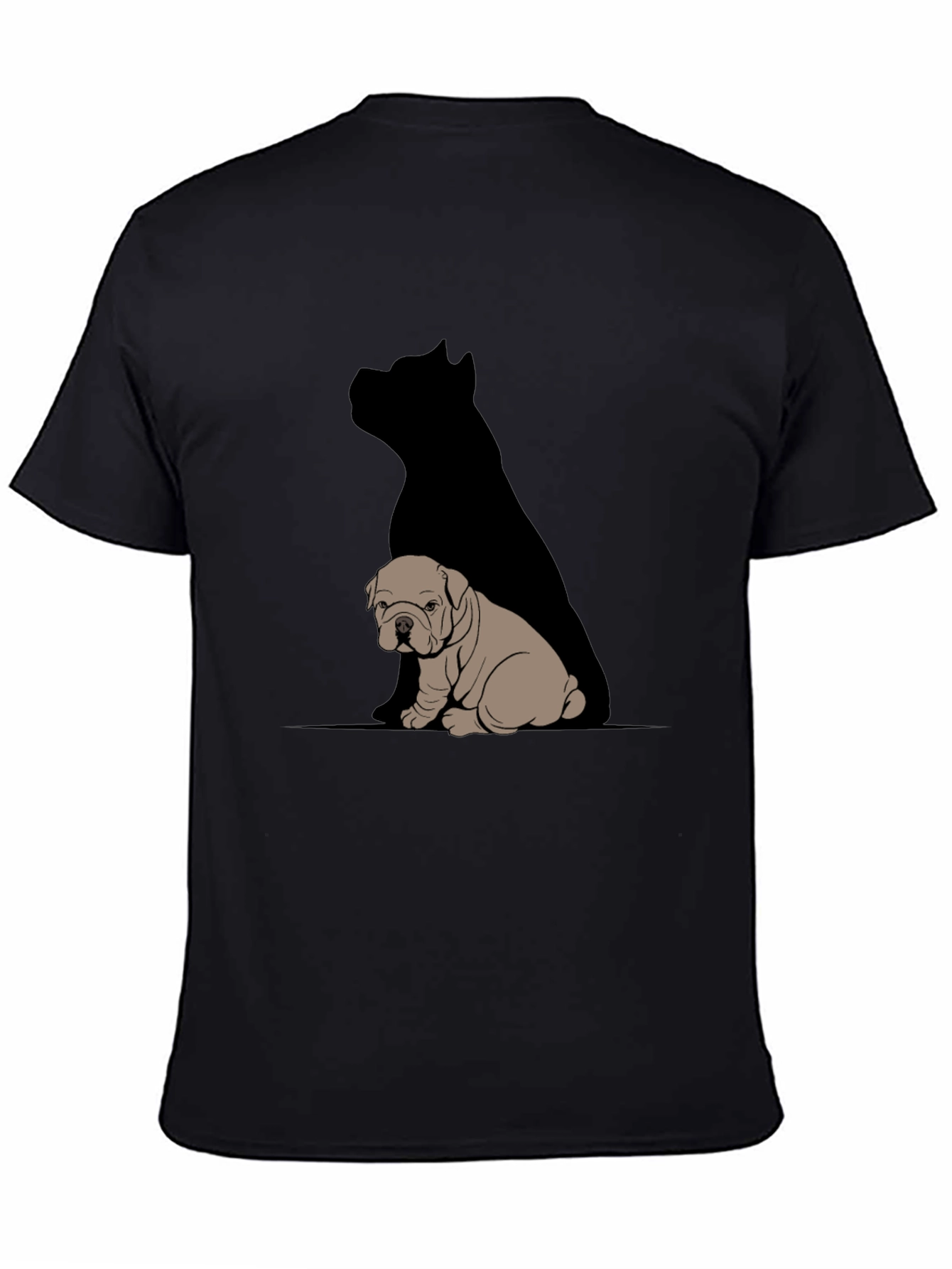 Bulldog & Shadow Graphic T-Shirt - Modern Casual Tee