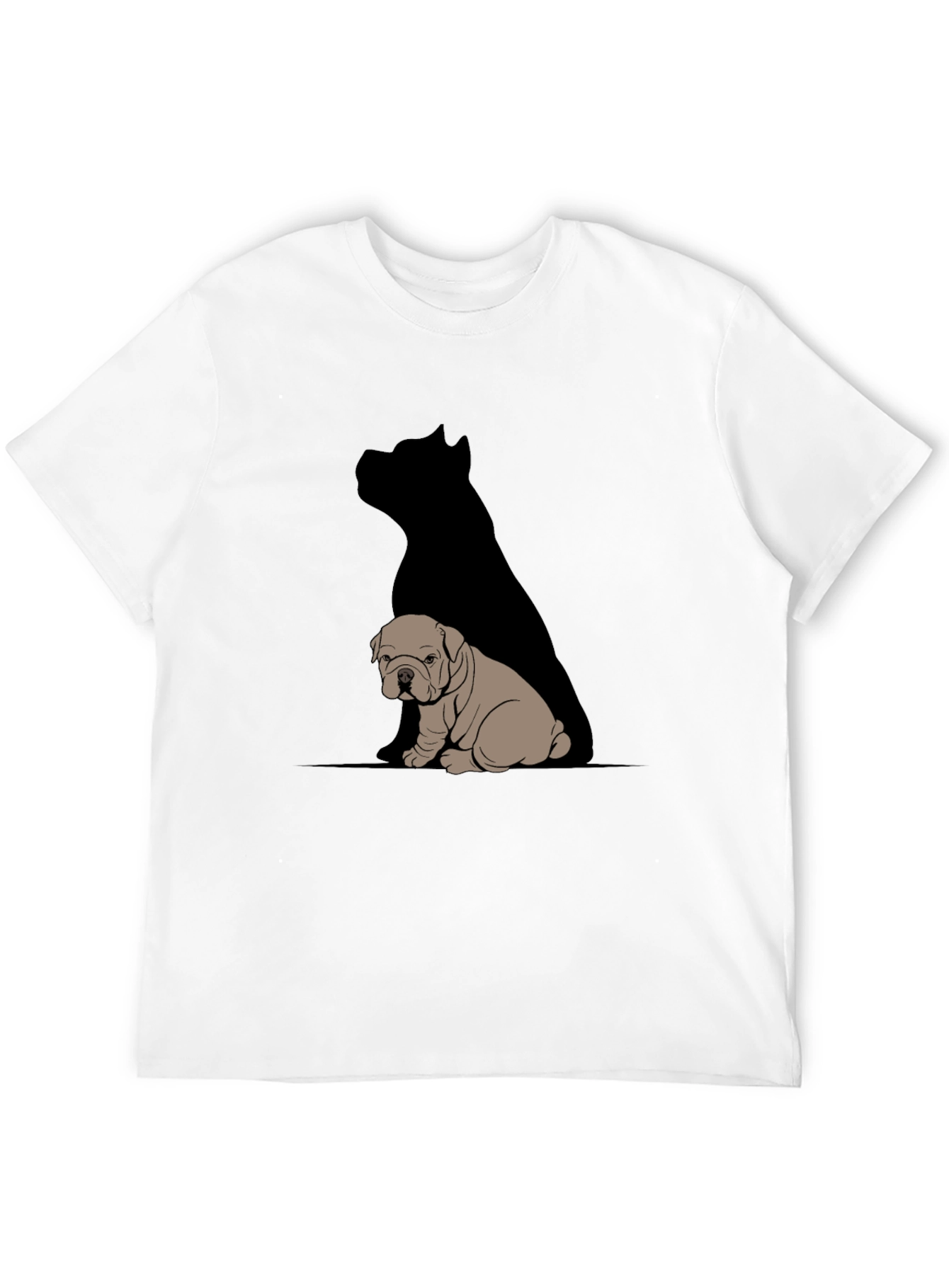 Bulldog & Shadow Graphic T-Shirt - Modern Casual Tee