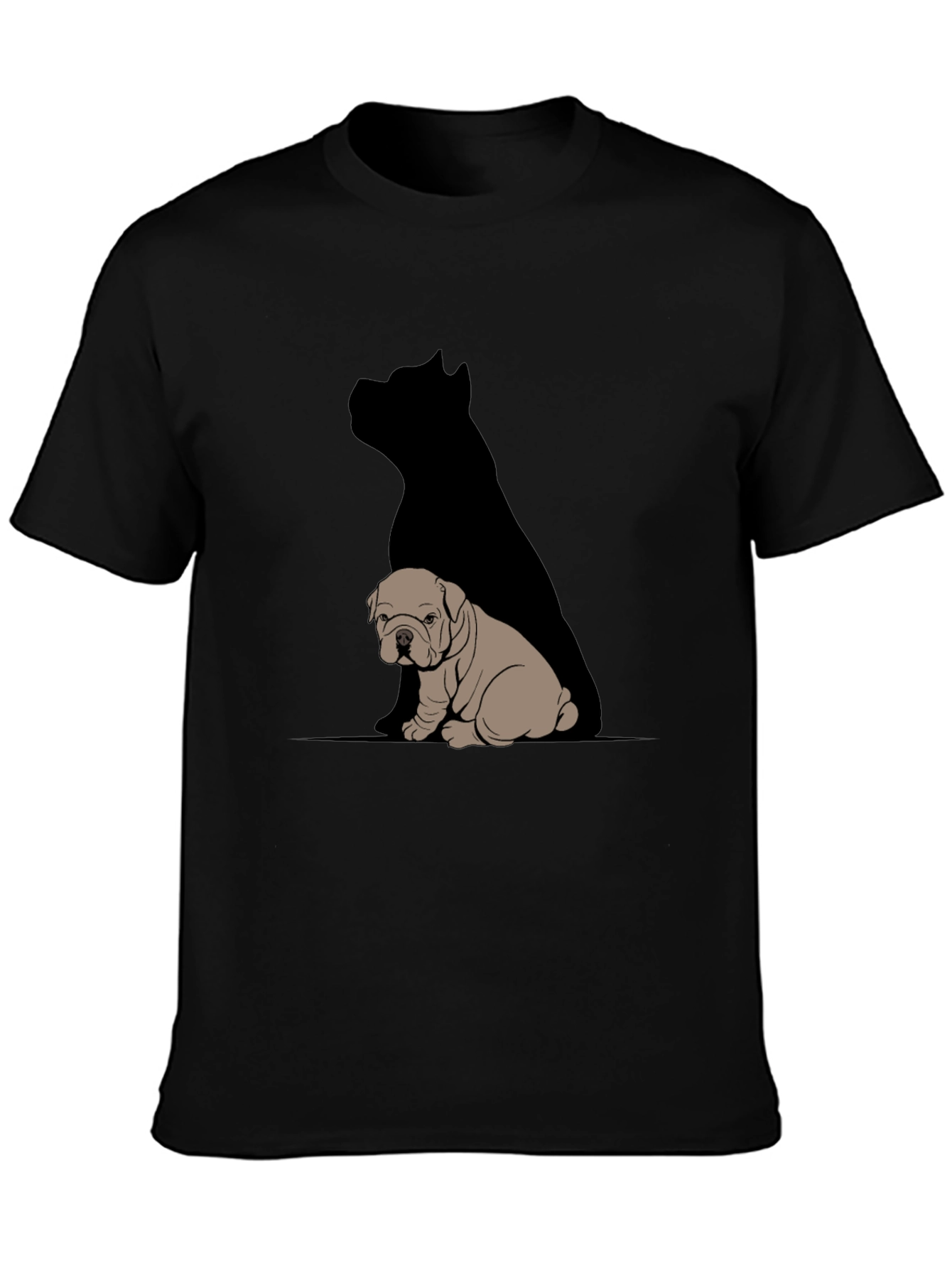 Bulldog & Shadow Graphic T-Shirt - Modern Casual Tee