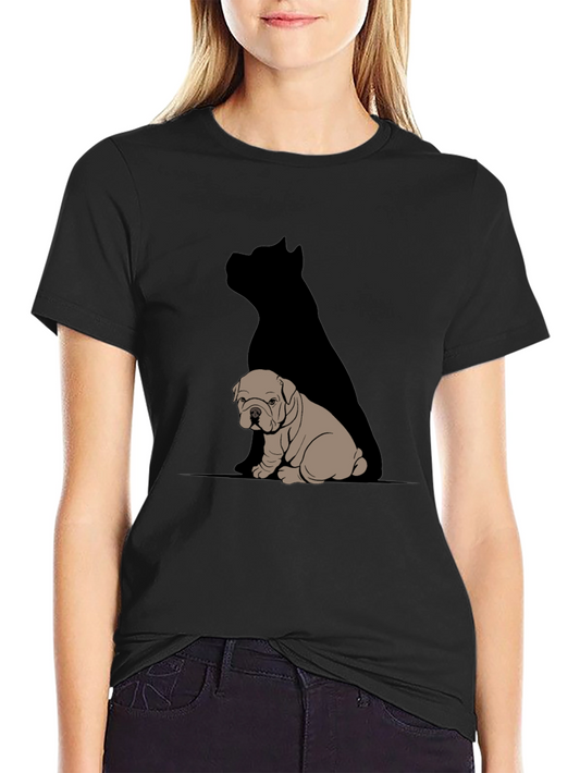 Bulldog & Shadow Graphic T-Shirt - Modern Casual Tee