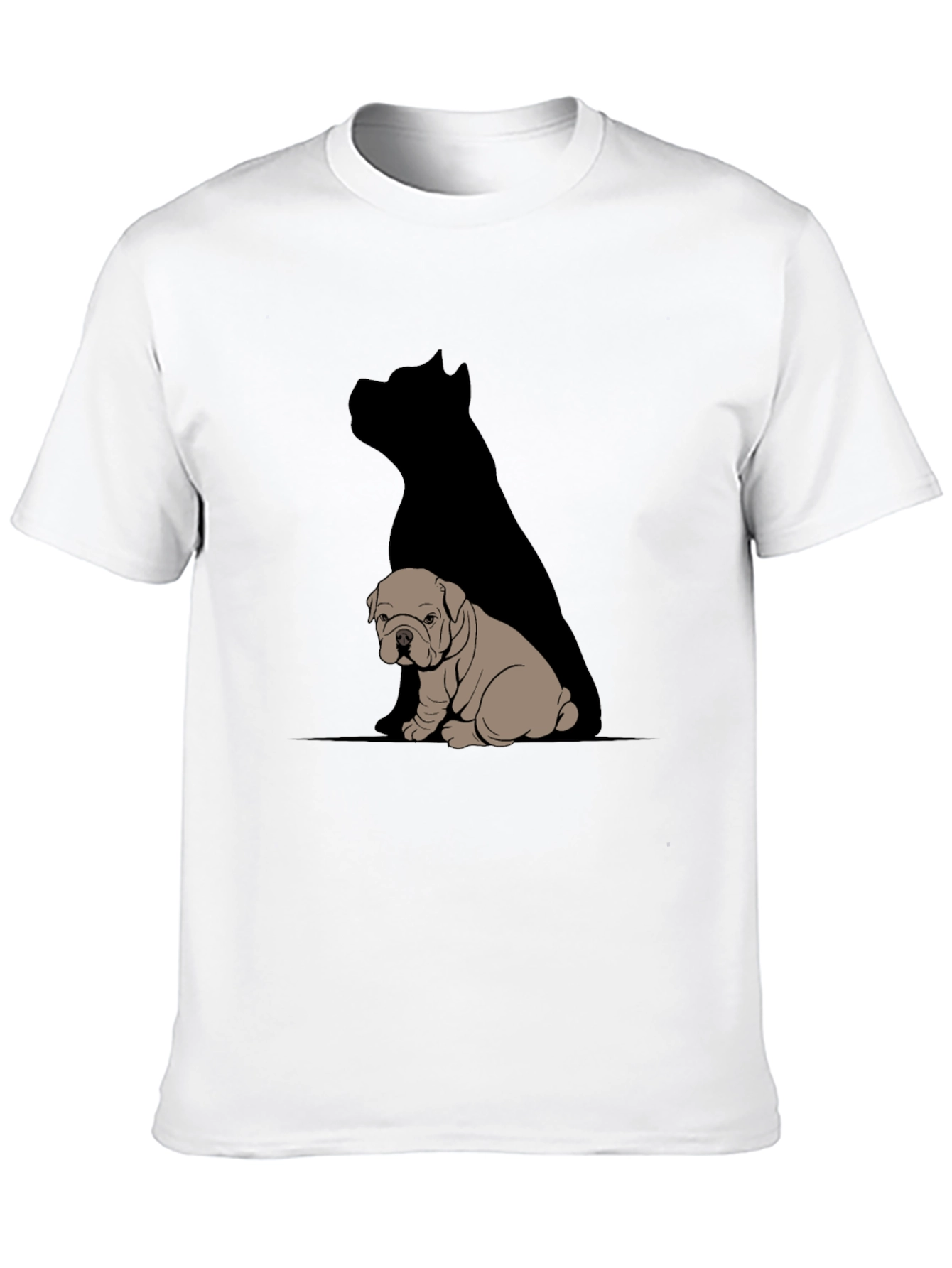 Bulldog & Shadow Graphic T-Shirt - Modern Casual Tee