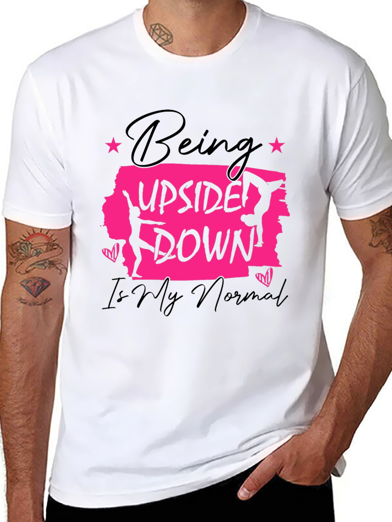 Upside Down Normal Gymnast Graphic T-Shirt