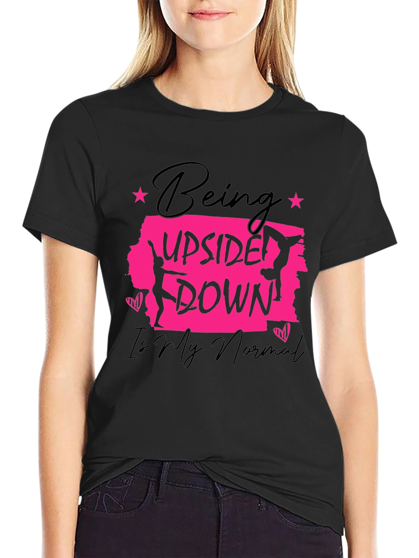 Upside Down Normal Gymnast Graphic T-Shirt